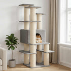 Kattenboom 161 cm lichtgrijs sisal