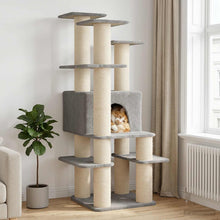 Kattenboom met sisal krabpalen Lichtgrijs 161 cm