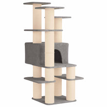 Kattenboom met sisal krabpalen Lichtgrijs 161 cm