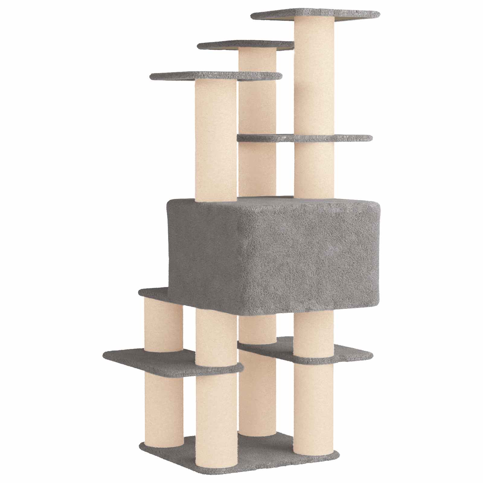 Kattenboom met sisal krabpalen Lichtgrijs 161 cm
