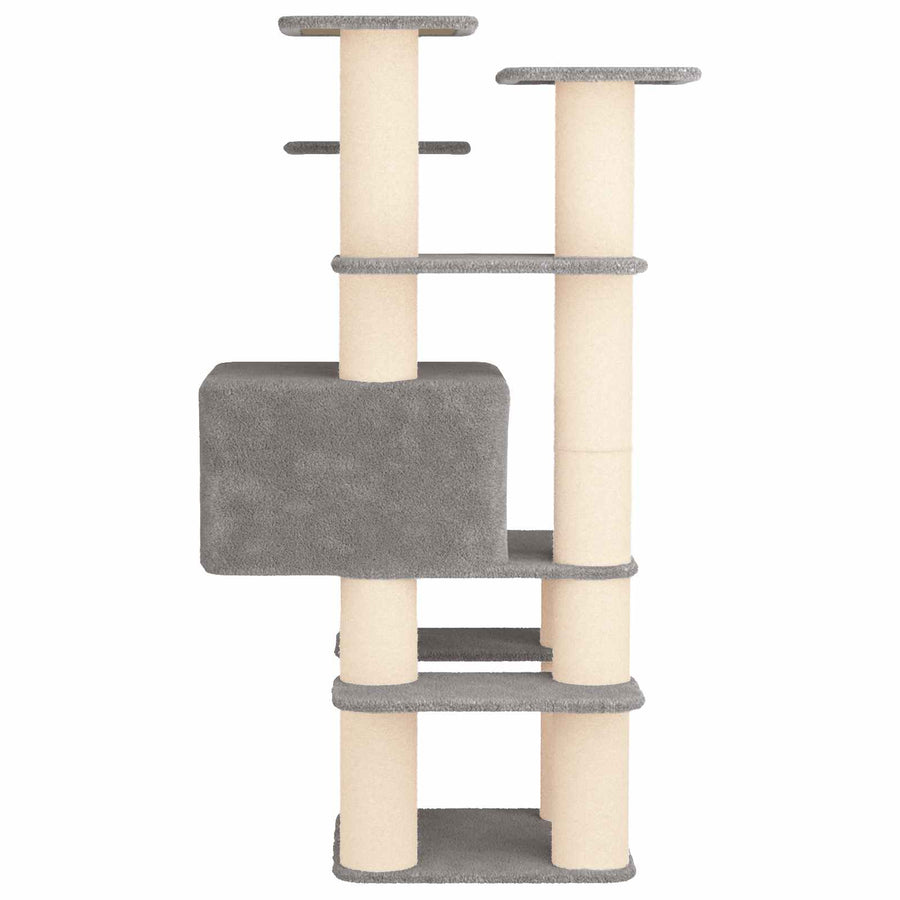 Kattenboom met sisal krabpalen Lichtgrijs 161 cm