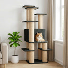 Kattenboom 161 cm donkergrijs met sisal krabpalen