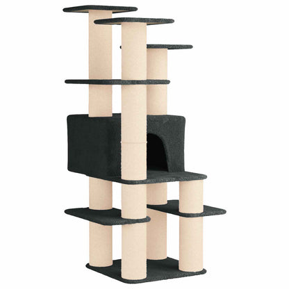 Kattenboom met sisal krabpalen Donkergrijs 161 cm