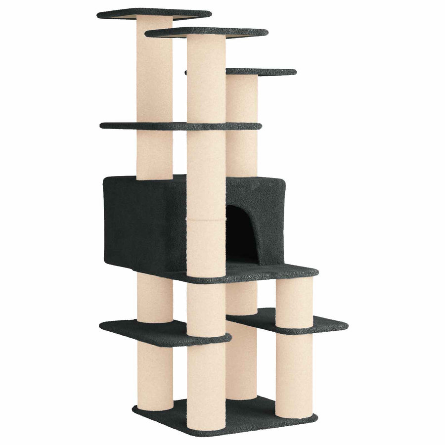 Kattenboom met sisal krabpalen Donkergrijs 161 cm