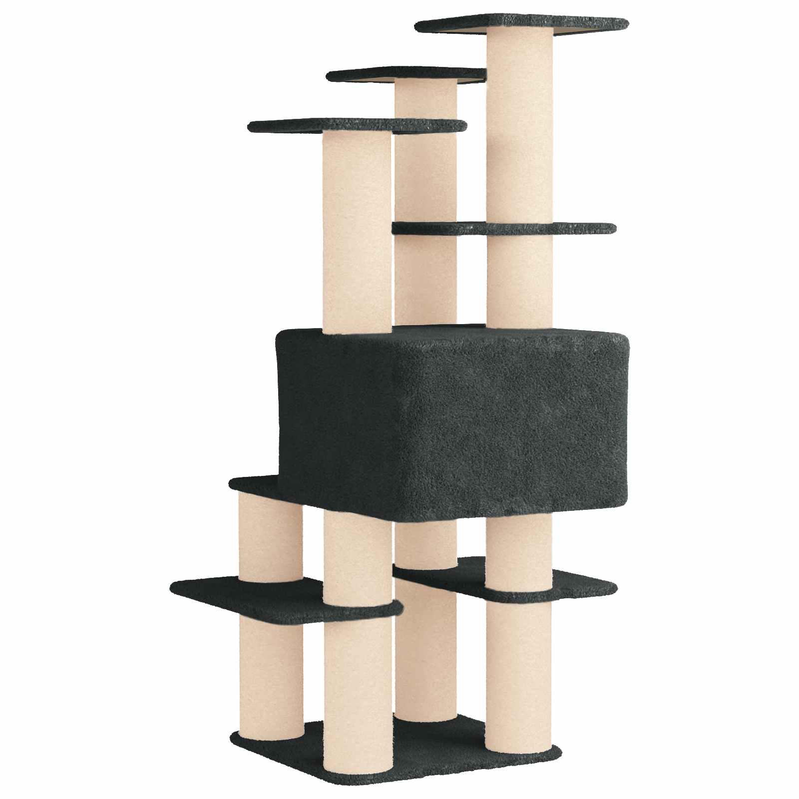 Kattenboom met sisal krabpalen Donkergrijs 161 cm