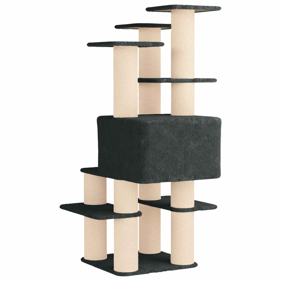 Kattenboom met sisal krabpalen Donkergrijs 161 cm