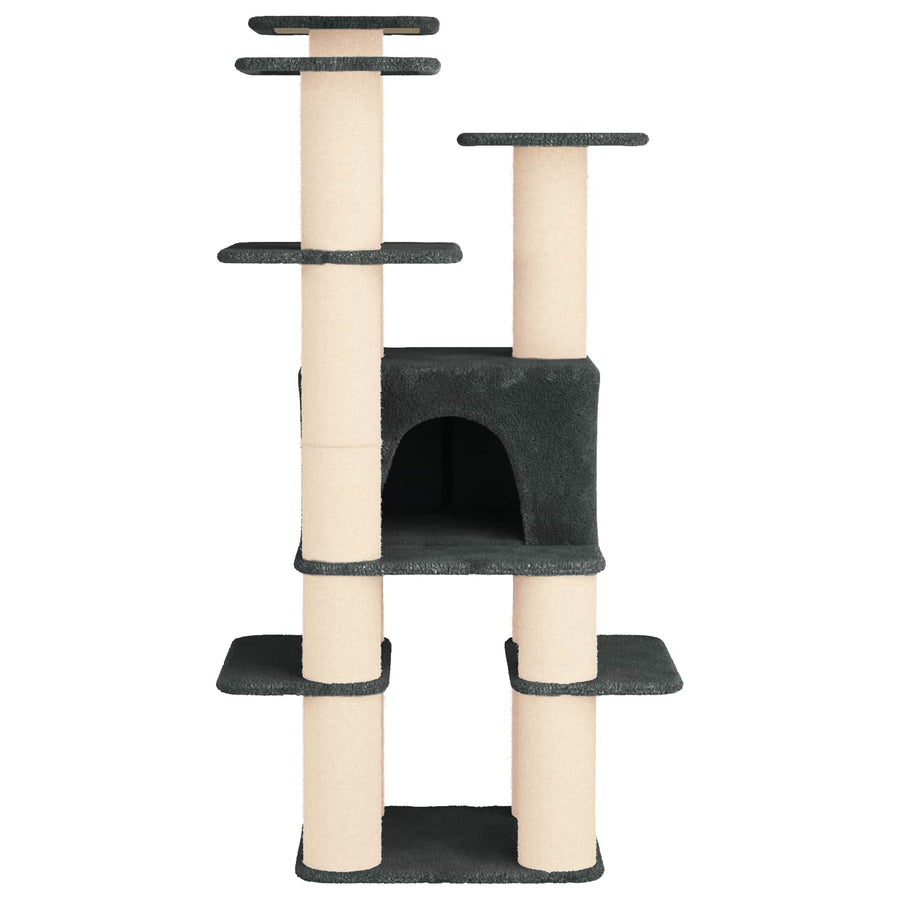 Kattenboom met sisal krabpalen Donkergrijs 161 cm