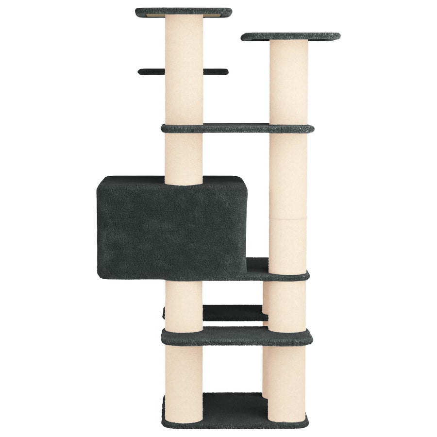 Kattenboom met sisal krabpalen Donkergrijs 161 cm