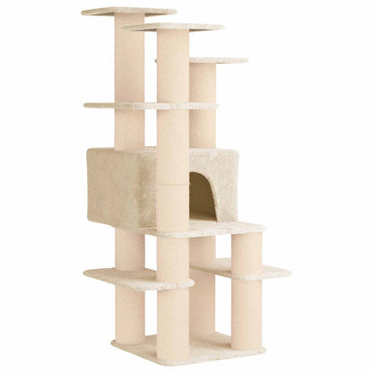 Kattenboom met sisal krabpalen Crèmekleurig 161 cm