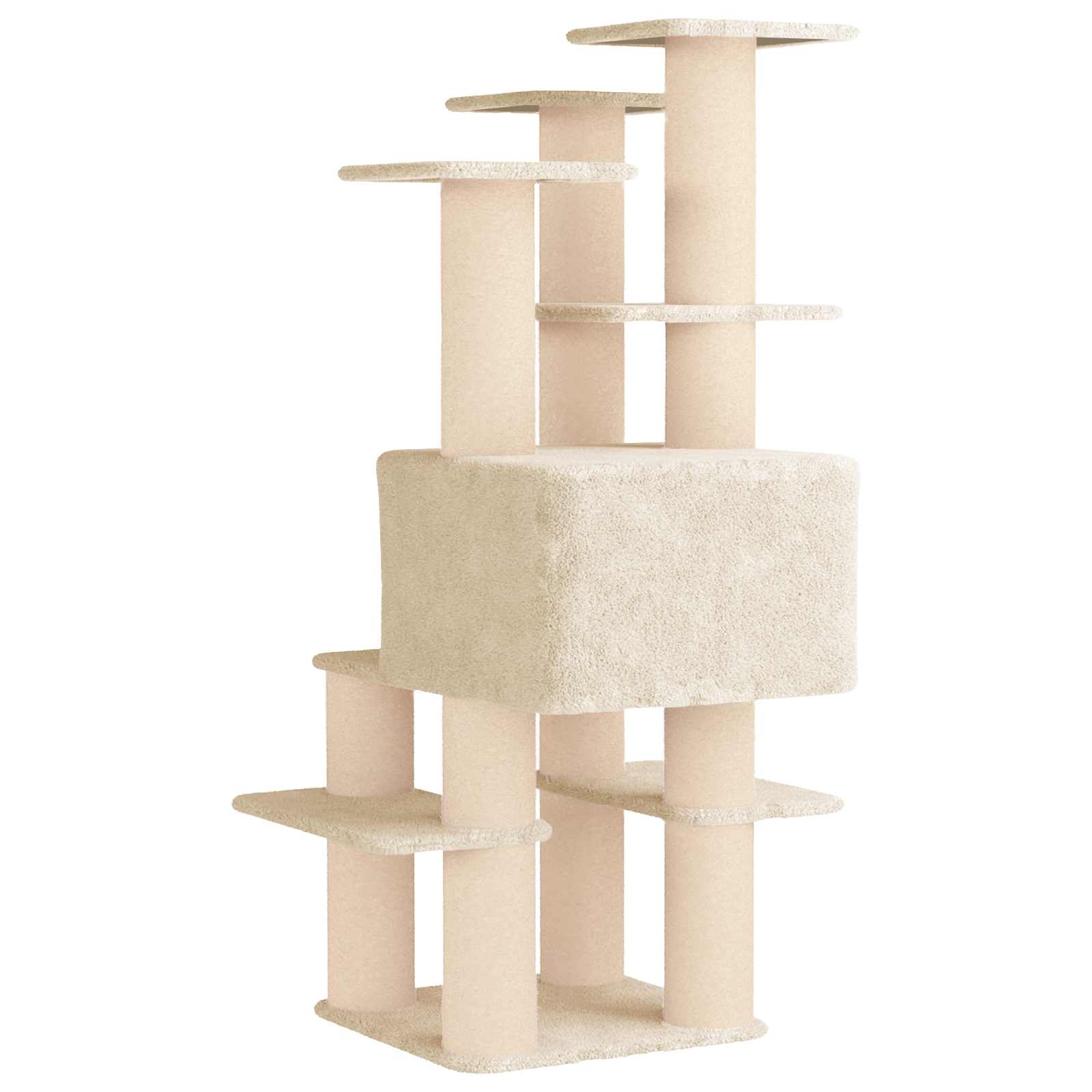 Kattenboom met sisal krabpalen Crèmekleurig 161 cm