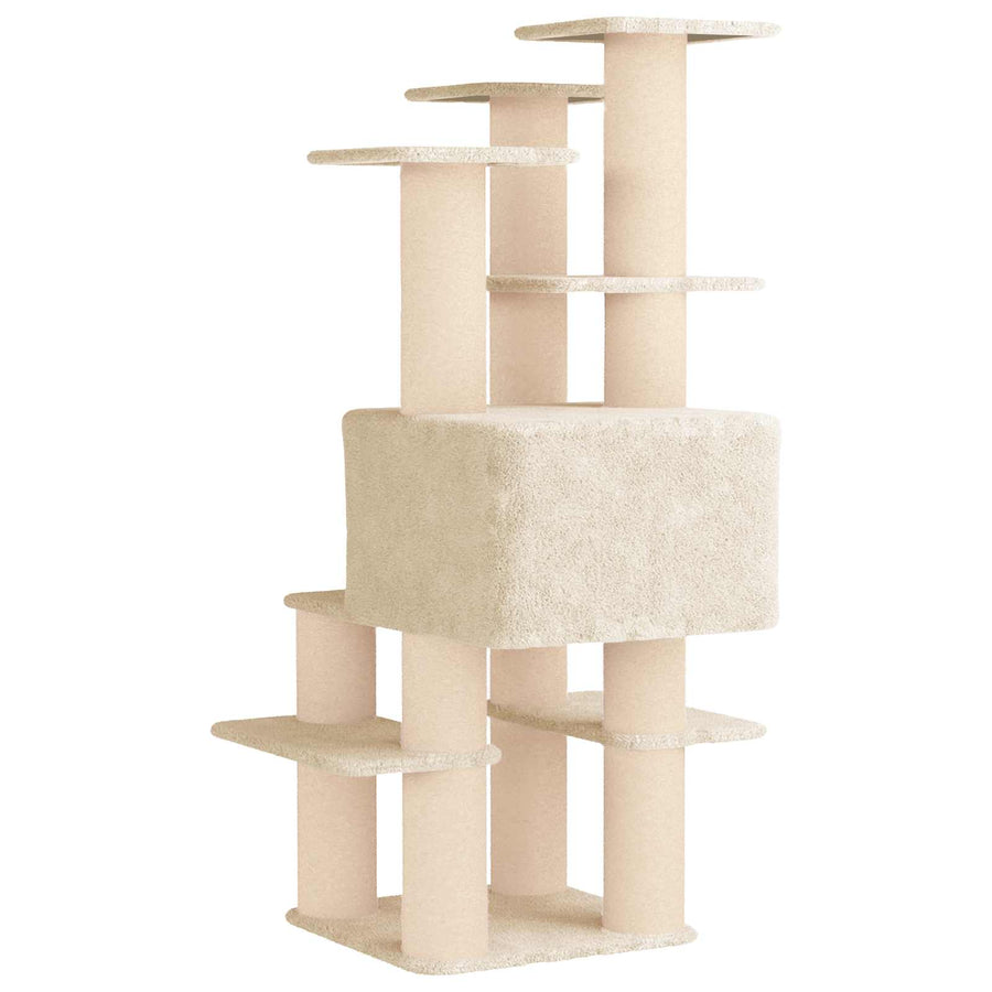 Kattenboom met sisal krabpalen Crèmekleurig 161 cm