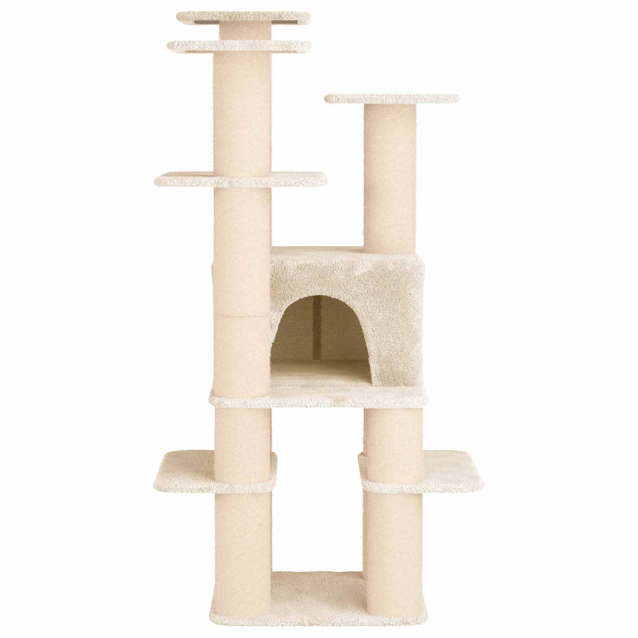Kattenboom met sisal krabpalen Crèmekleurig 161 cm