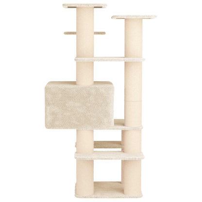 Kattenboom met sisal krabpalen Crèmekleurig 161 cm