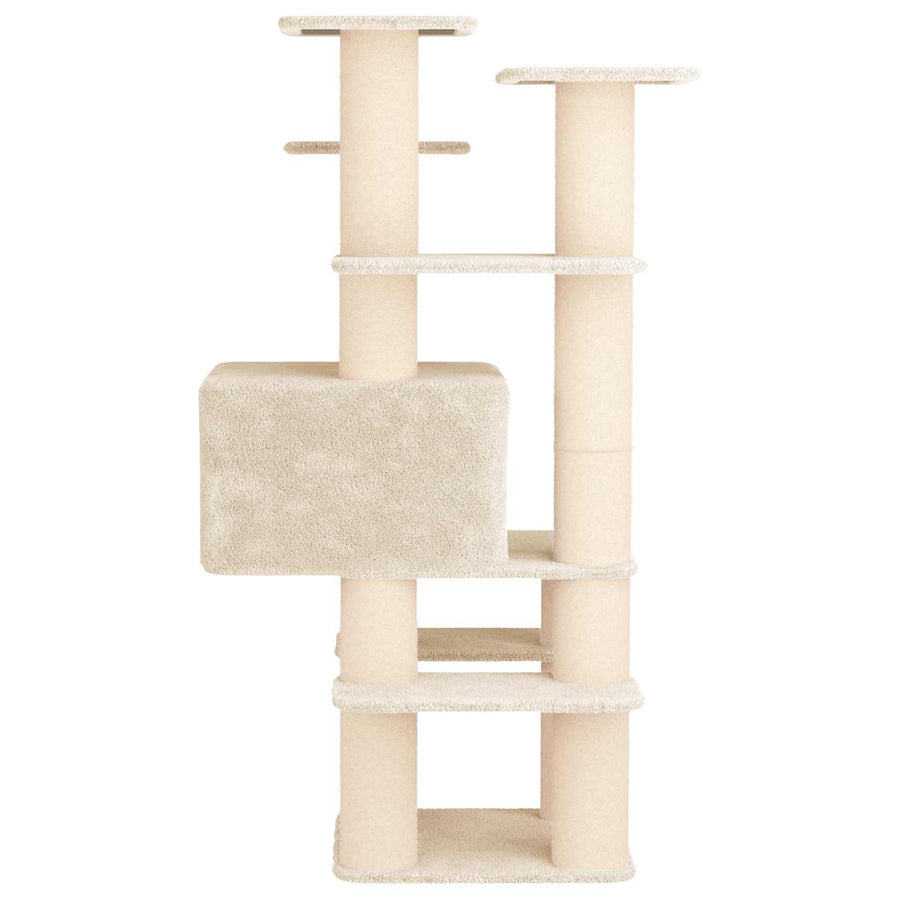 Kattenboom met sisal krabpalen Crèmekleurig 161 cm