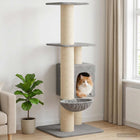 Kattenboom met sisal krabpalen Lichtgrijs 137 cm