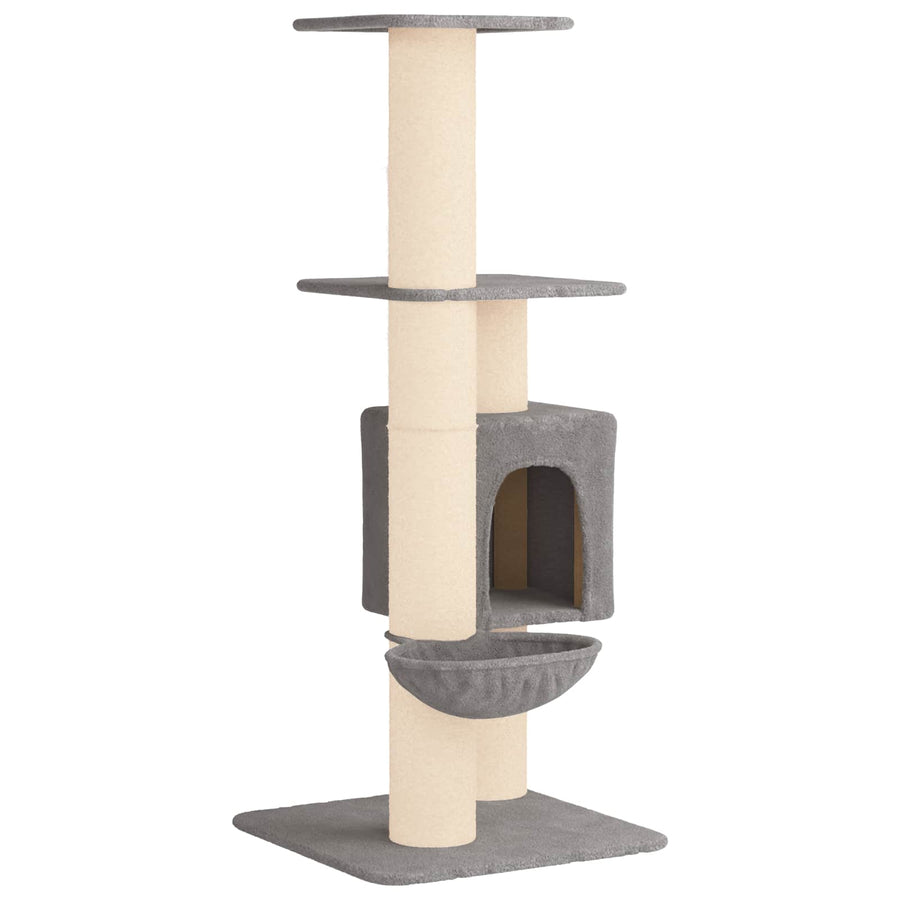 Kattenboom met sisal krabpalen Lichtgrijs 137 cm
