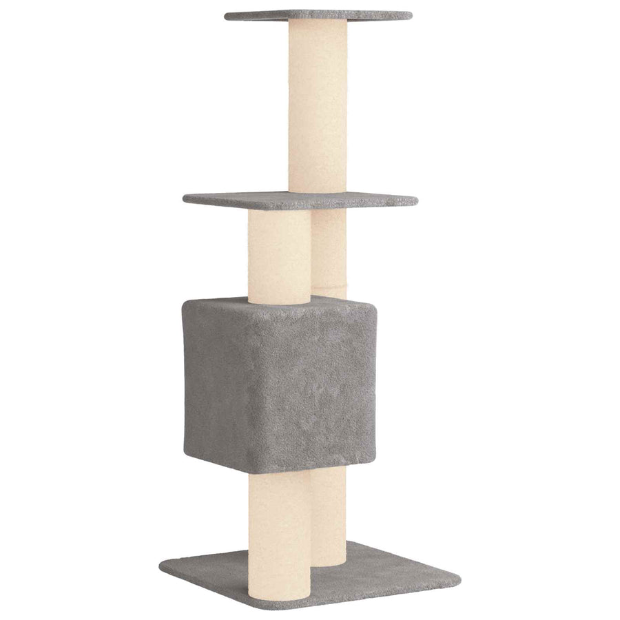 Kattenboom met sisal krabpalen Lichtgrijs 137 cm
