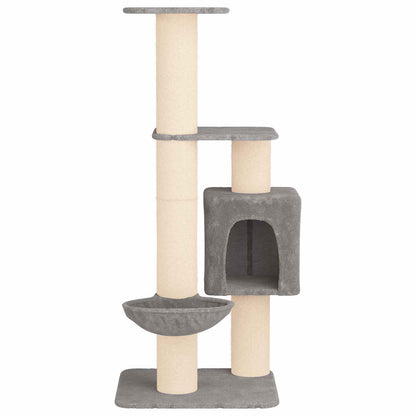 Kattenboom met sisal krabpalen Lichtgrijs 137 cm