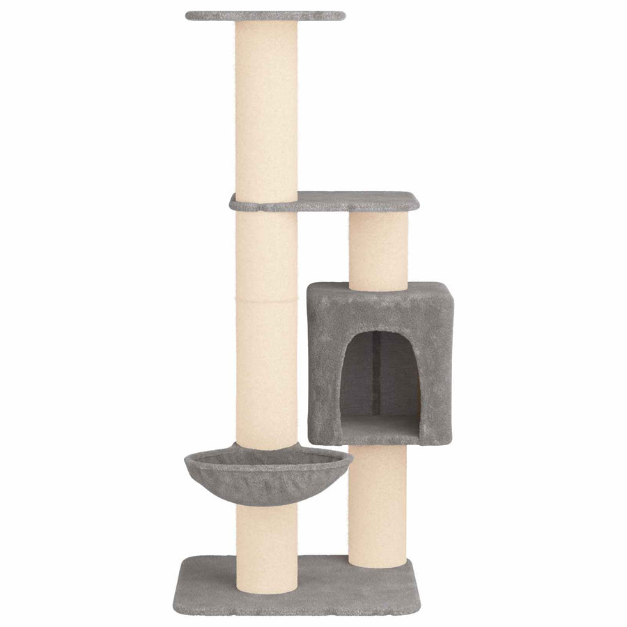 Kattenboom met sisal krabpalen Lichtgrijs 137 cm
