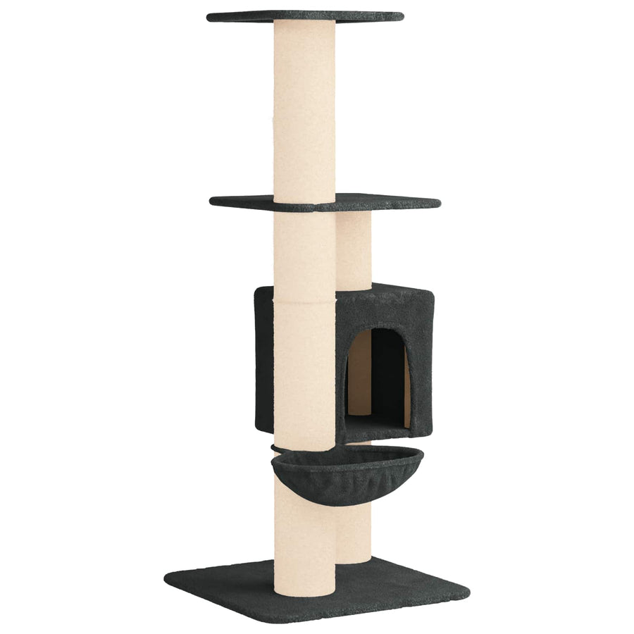 Kattenboom met sisal krabpalen Donkergrijs 137 cm