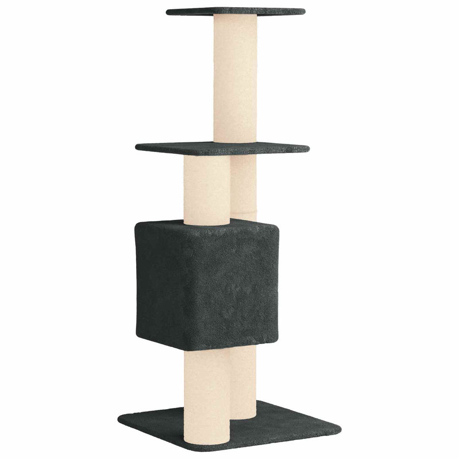 Kattenboom met sisal krabpalen Donkergrijs 137 cm