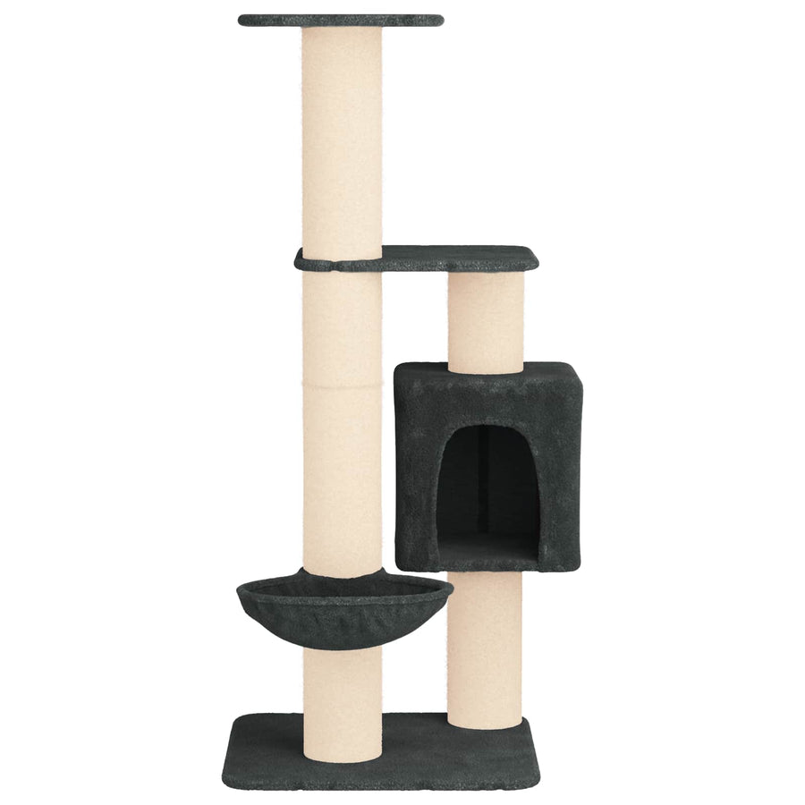 Kattenboom met sisal krabpalen Donkergrijs 137 cm