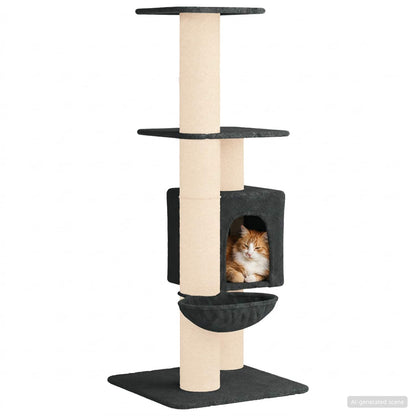 Kattenboom met sisal krabpalen Donkergrijs 137 cm