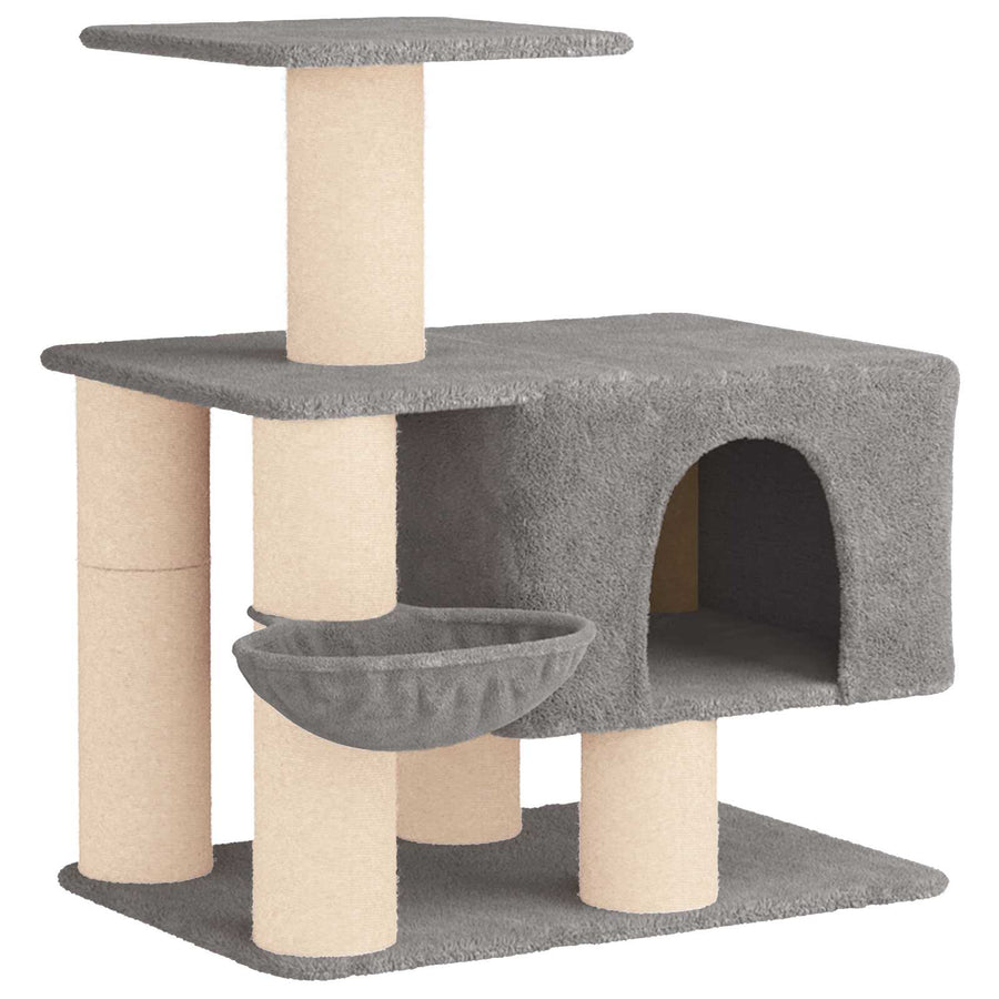 Kattenboom met sisal krabpalen Lichtgrijs 96 cm