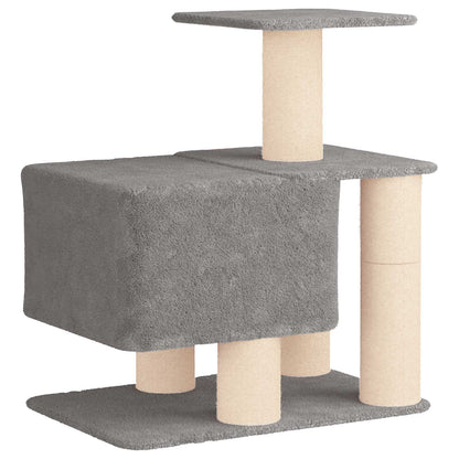 Kattenboom met sisal krabpalen Lichtgrijs 96 cm
