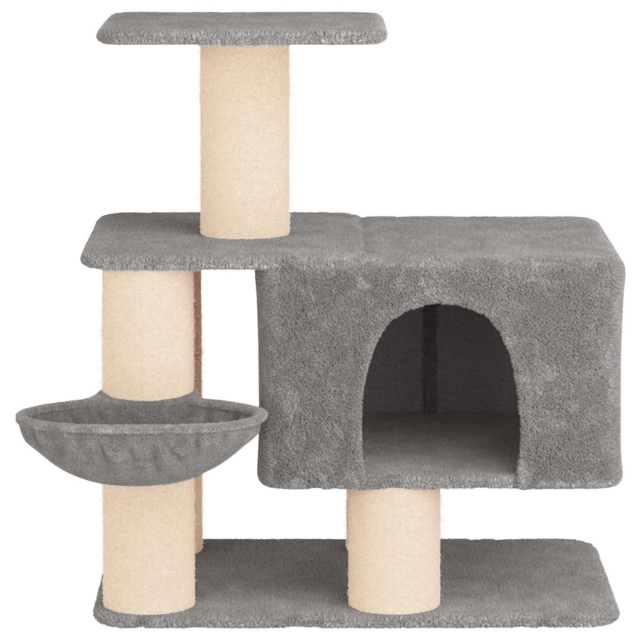 Kattenboom met sisal krabpalen Lichtgrijs 96 cm