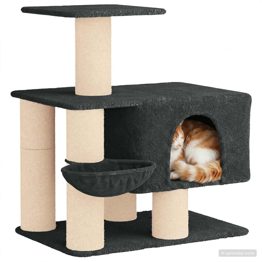 Kattenboom met sisal krabpalen Donkergrijs 96 cm