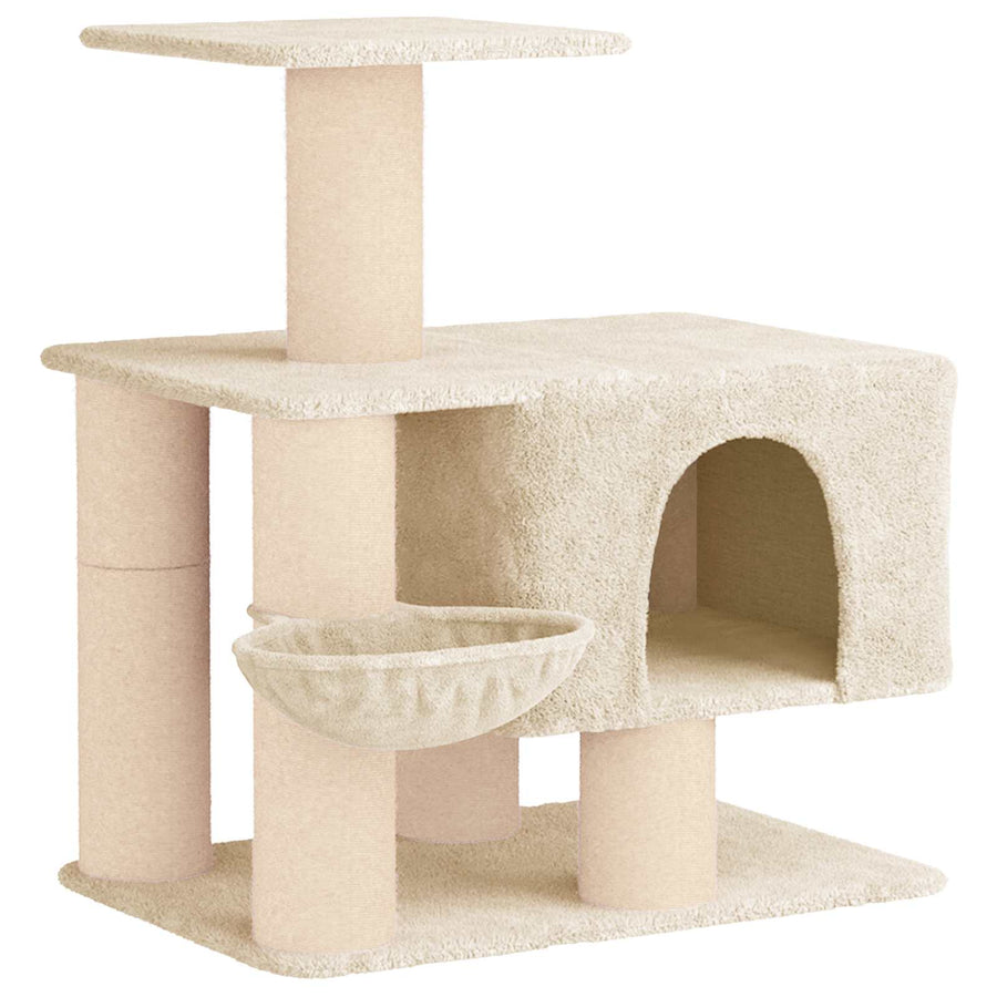 Kattenboom met sisal krabpalen Crèmekleurig 96 cm