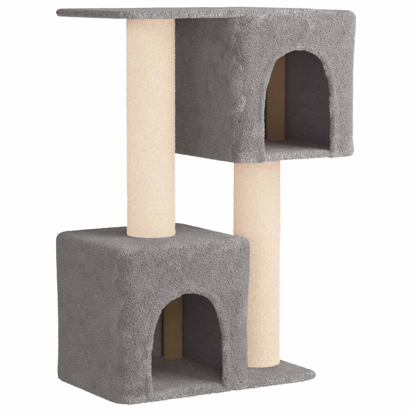 Kattenboom met sisal krabpalen Lichtgrijs 114 cm