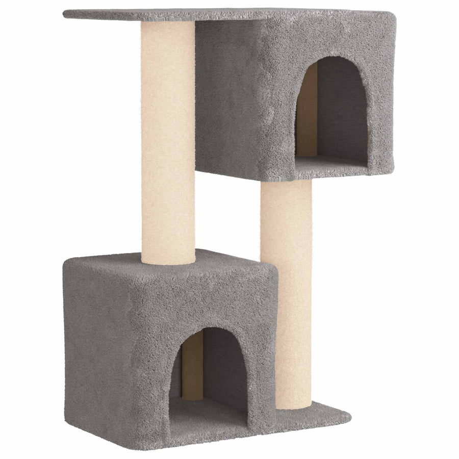 Kattenboom met sisal krabpalen Lichtgrijs 114 cm