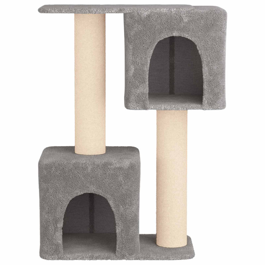 Kattenboom met sisal krabpalen Lichtgrijs 114 cm
