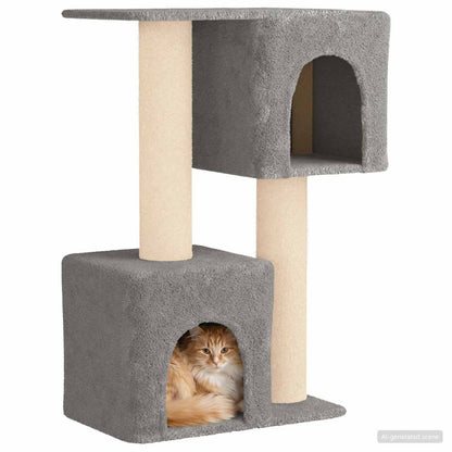 Kattenboom met sisal krabpalen Lichtgrijs 114 cm