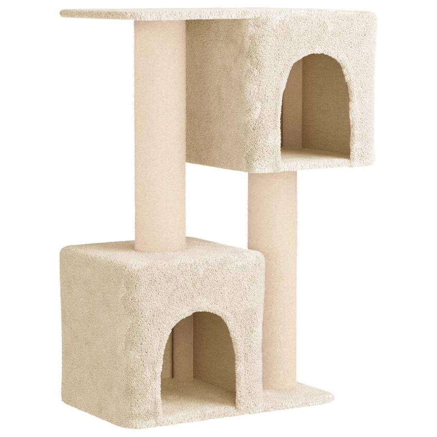 Kattenboom met sisal krabpalen Crèmekleurig 114 cm