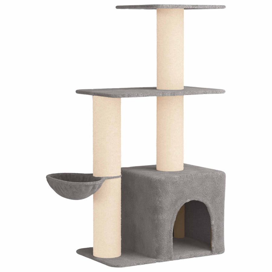 Kattenboom met sisal krabpalen Lichtgrijs 133 cm