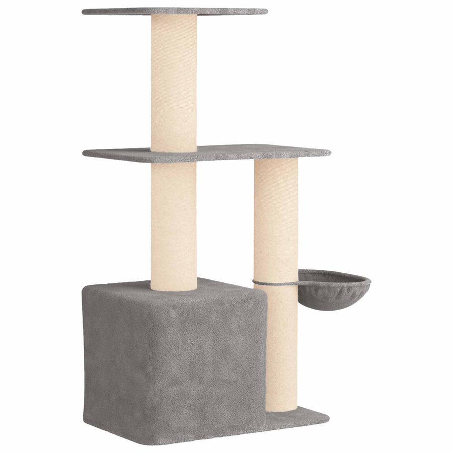 Kattenboom met sisal krabpalen Lichtgrijs 133 cm
