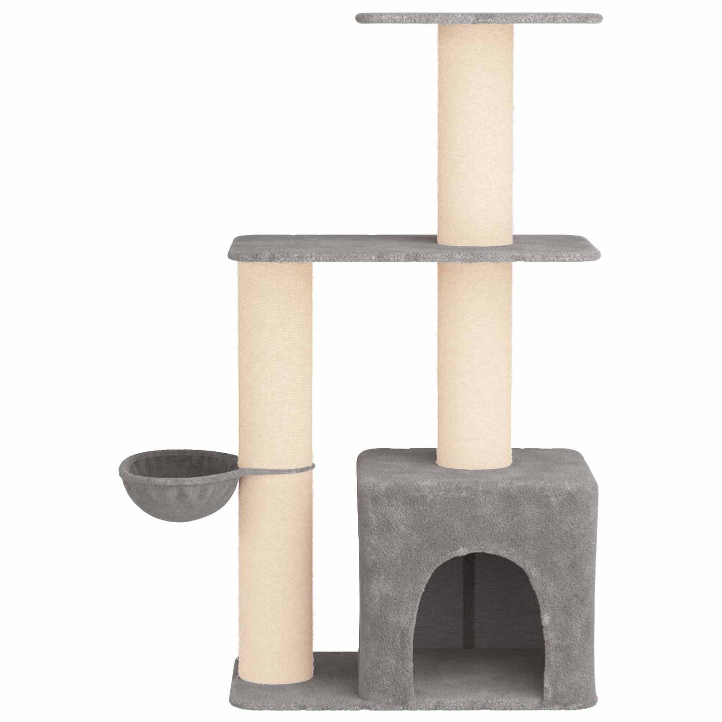 Kattenboom met sisal krabpalen Lichtgrijs 133 cm