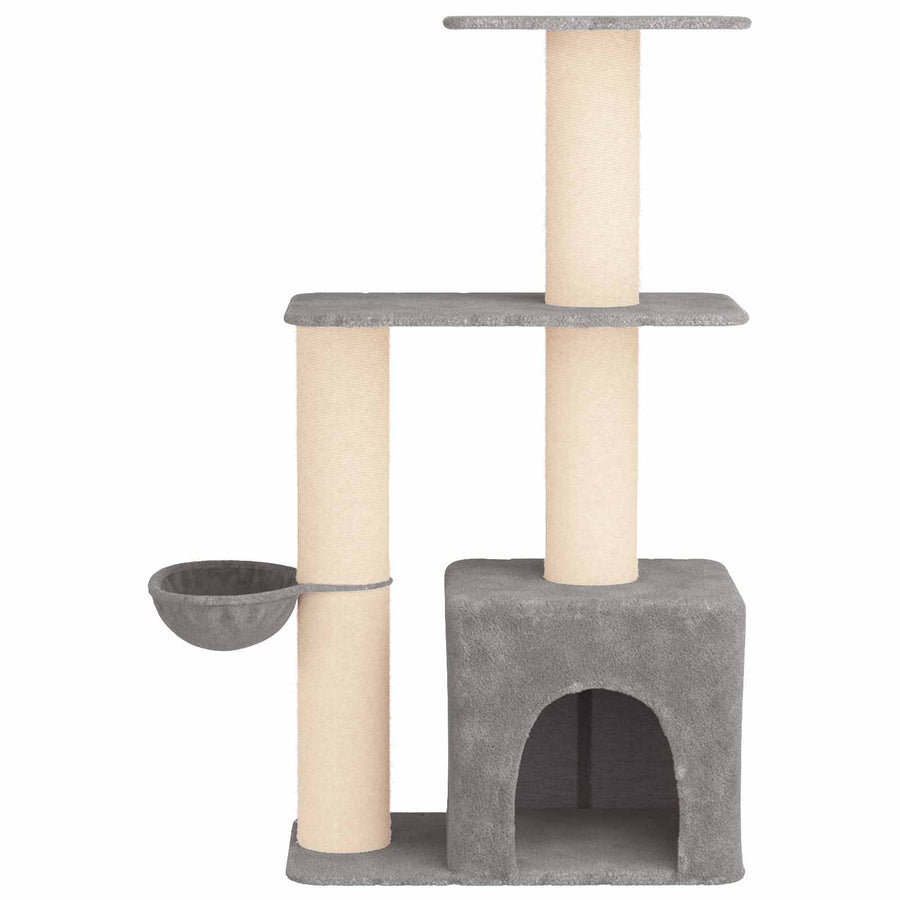 Kattenboom met sisal krabpalen Lichtgrijs 133 cm