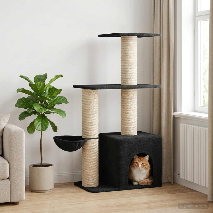 Kattenboom met sisal krabpalen Donkergrijs 133 cm
