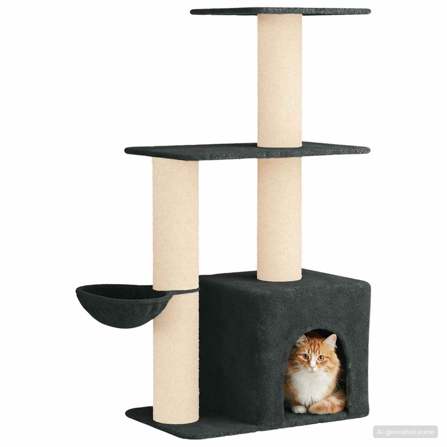 Kattenboom met sisal krabpalen Donkergrijs 133 cm