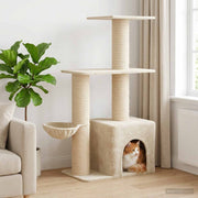Kattenboom 133 cm crèmekleurig sisal