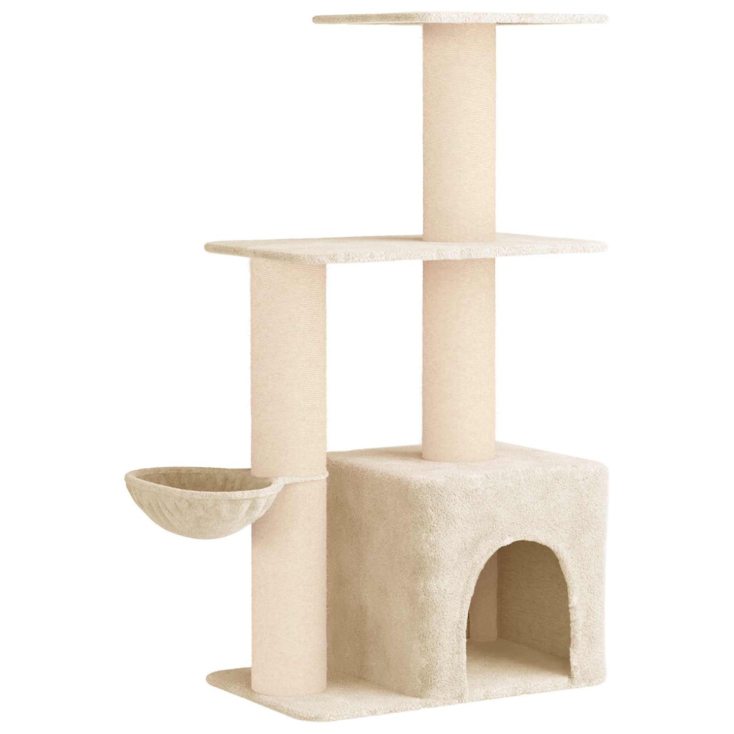 Kattenboom met sisal krabpalen Crèmekleurig 133 cm