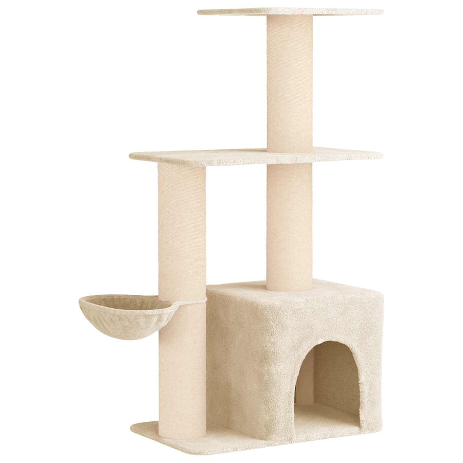 Kattenboom met sisal krabpalen Crèmekleurig 133 cm