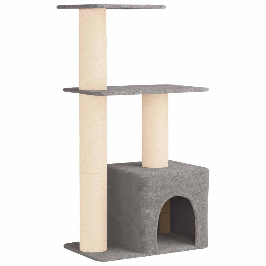 Kattenboom met sisal krabpalen Lichtgrijs 133 cm