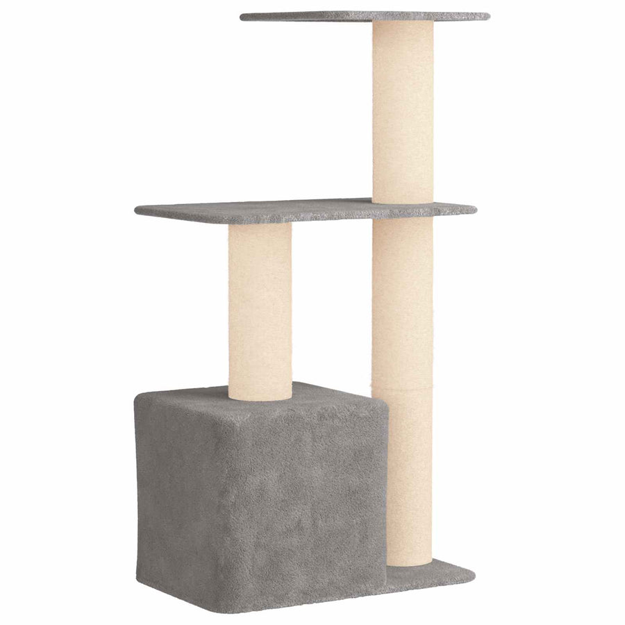 Kattenboom met sisal krabpalen Lichtgrijs 133 cm