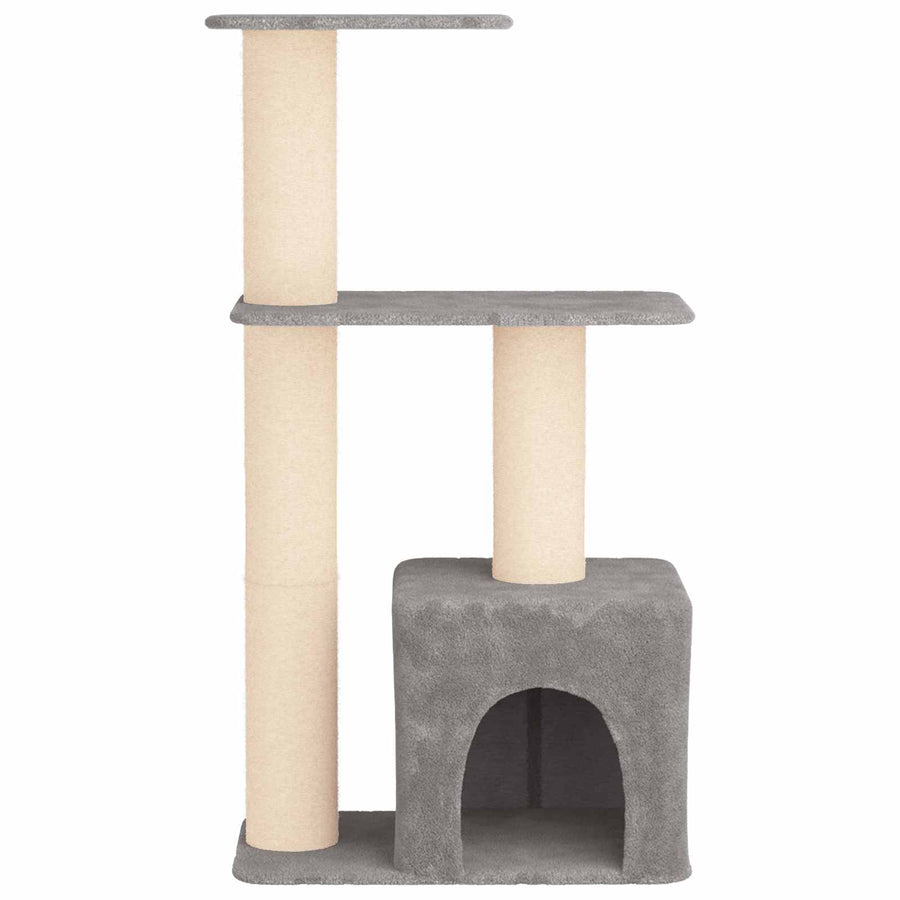 Kattenboom met sisal krabpalen Lichtgrijs 133 cm