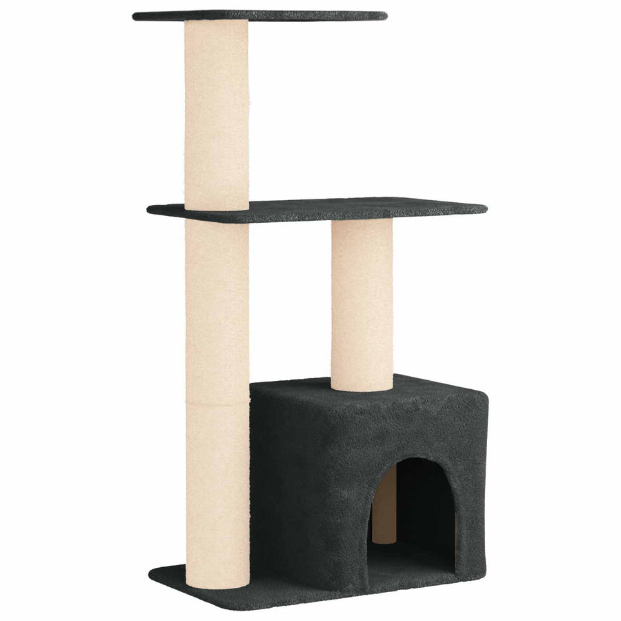 Kattenboom met sisal krabpalen Donkergrijs 133 cm